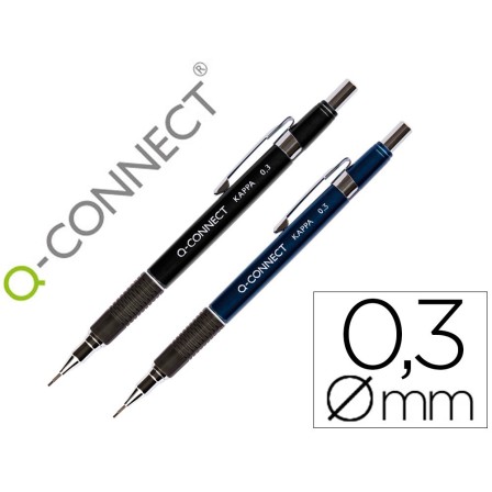 PORTAMINAS Q-CONNECT KAPPA -SUJECION DE CAUCHO 0.3 MM