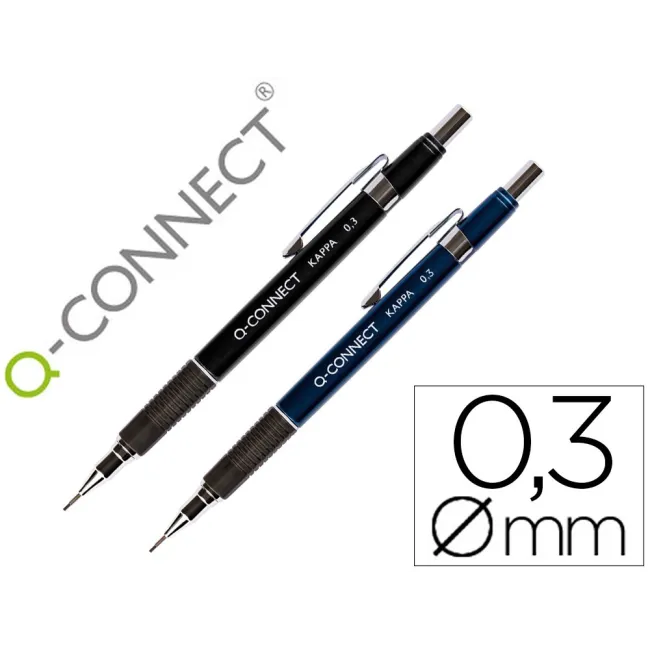 PORTAMINAS Q-CONNECT KAPPA -SUJECION DE CAUCHO 0.3 MM
