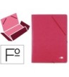 CARPETA LIDERPAPEL GOMAS FOLIO 3 SOLAPAS CARTON PRESPAN ROJA