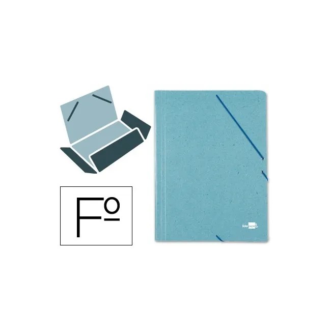 CARPETA LIDERPAPEL GOMAS FOLIO 3 SOLAPAS CARTON PRESPAN VERDE
