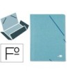 CARPETA LIDERPAPEL GOMAS FOLIO 3 SOLAPAS CARTON PRESPAN VERDE