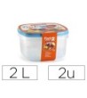 FIAMBRERA PLASTICFORTE TRANSPARENTE TAPA COLOR 2 LITROS PACK 2 UNID...