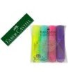 ROTULADOR FABER CASTELL FLUORESCENTE 1546 COLOR PASTEL ESTUCHE 4 UN...