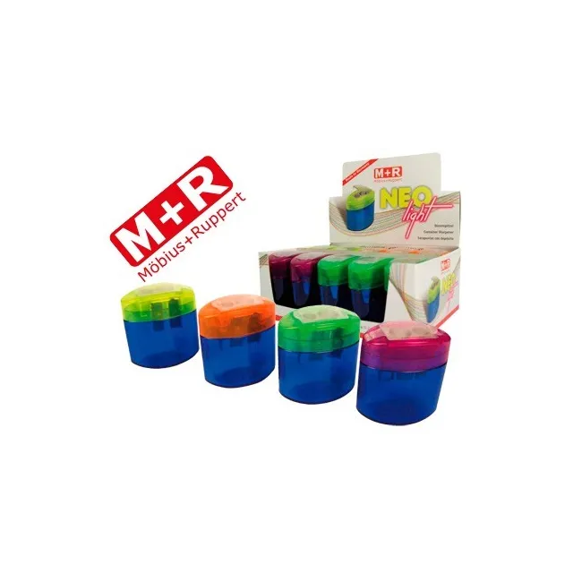 SACAPUNTAS MOR NEO LIGHT 2 USOS CON DEPOSITO -COLORES SURTIDOS