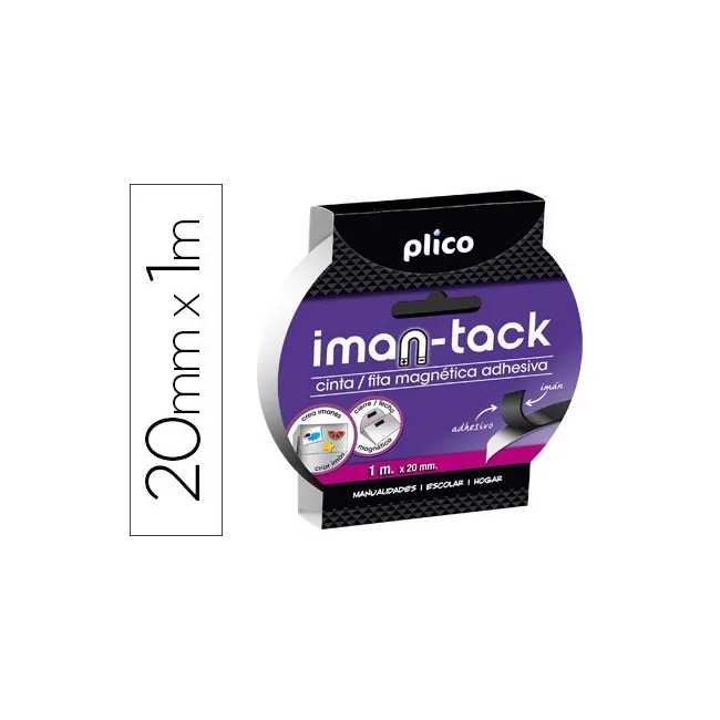 CINTA ADHESIVA PLICO IMANTADA 20MM X 1M