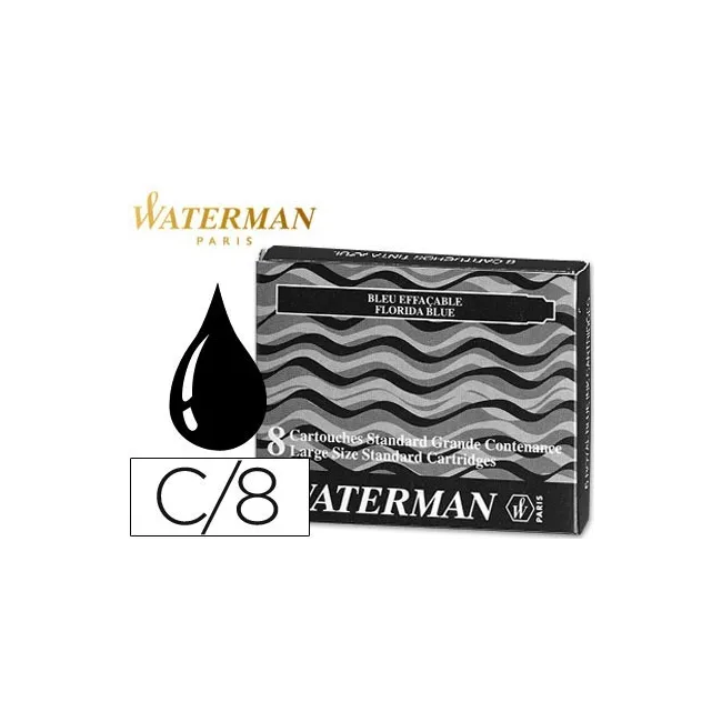 TINTA ESTILOGRAFICA WATERMAN NEGRA -CAJA DE 8 CARTUCHOS STANDARD -L...