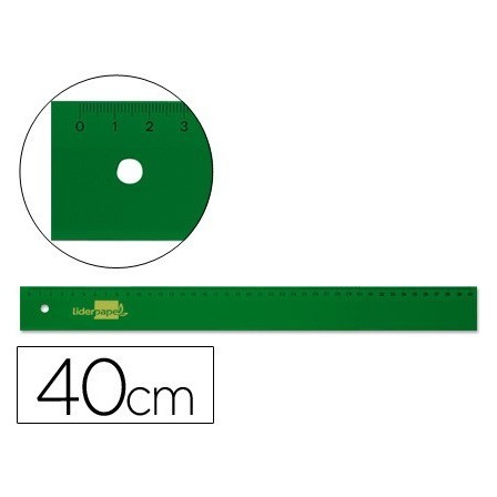 REGLA LIDERPAPEL 40 CM ACRILICO VERDE