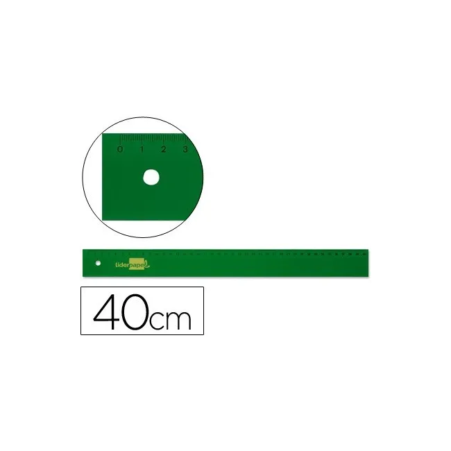 REGLA LIDERPAPEL 40 CM ACRILICO VERDE