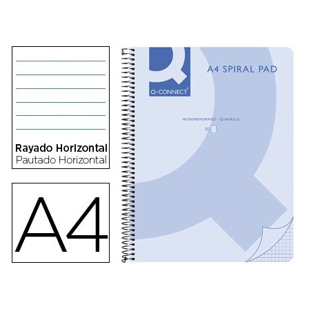 CUADERNO ESPIRAL Q-CONNECT A4 MICRO TAPA PLASTICO 80H 70G HORIZONTA...