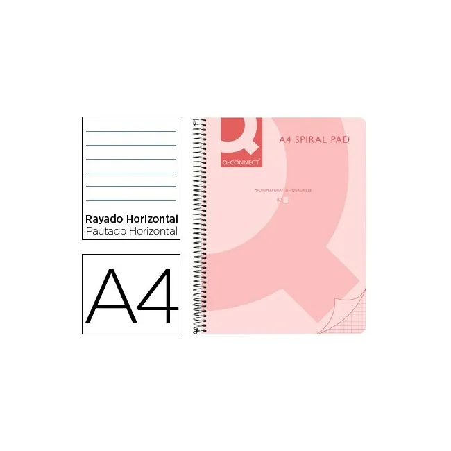 CUADERNO ESPIRAL Q-CONNECT A4 MICRO TAPA PLASTICO 80H 70G HORIZONTA...