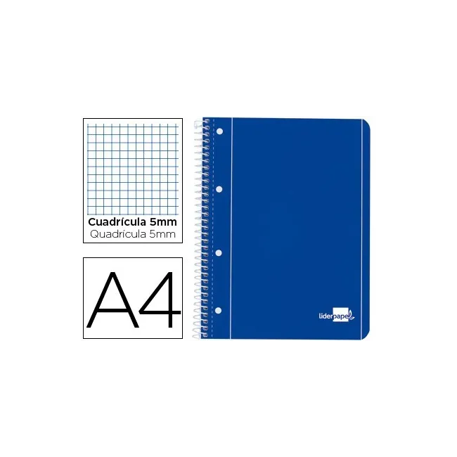 CUADERNO ESPIRAL LIDERPAPEL A4 MICRO SERIE AZUL TAPA BLANDA 80H 80 ...