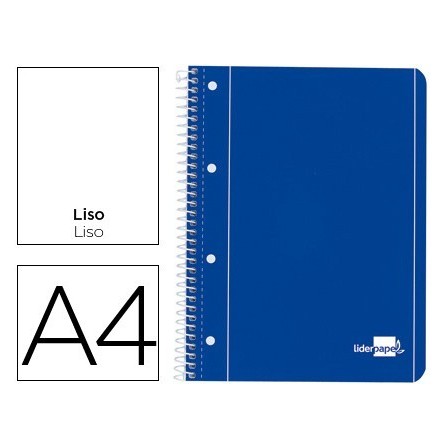 CUADERNO ESPIRAL LIDERPAPEL A4 MICRO SERIE AZUL TAPA BLANDA 80H 80 ...