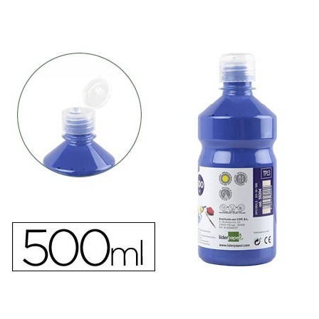TEMPERA LIQUIDA LIDERPAPEL ESCOLAR 500 ML AZUL MARINO