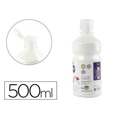 TEMPERA LIQUIDA LIDERPAPEL ESCOLAR 500 ML BLANCO