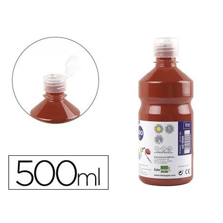 TEMPERA LIQUIDA LIDERPAPEL ESCOLAR 500 ML MARRON
