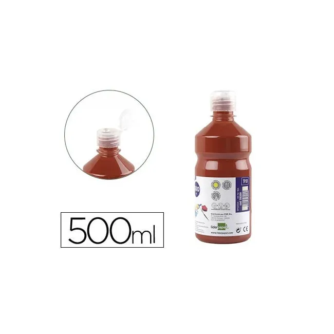TEMPERA LIQUIDA LIDERPAPEL ESCOLAR 500 ML MARRON