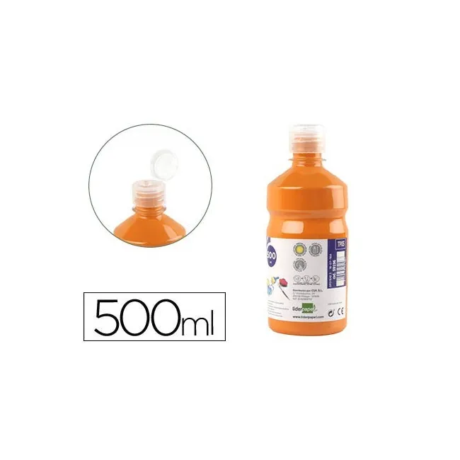 TEMPERA LIQUIDA LIDERPAPEL ESCOLAR 500 ML NARANJA