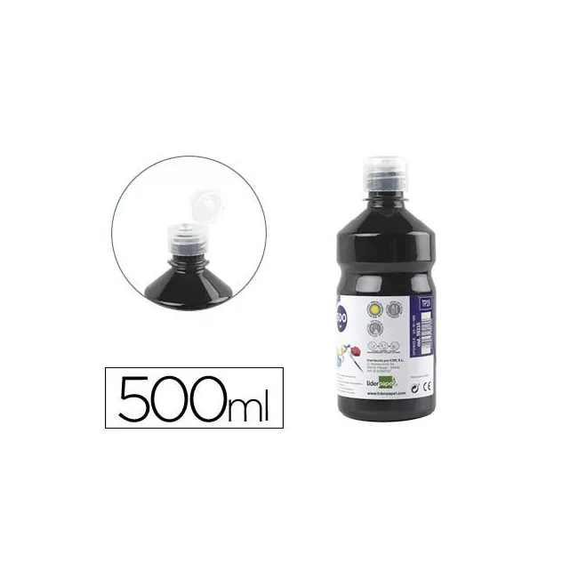 TEMPERA LIQUIDA LIDERPAPEL ESCOLAR 500 ML NEGRO