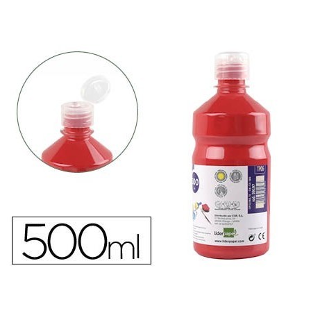 TEMPERA LIQUIDA LIDERPAPEL ESCOLAR 500 ML ROJO