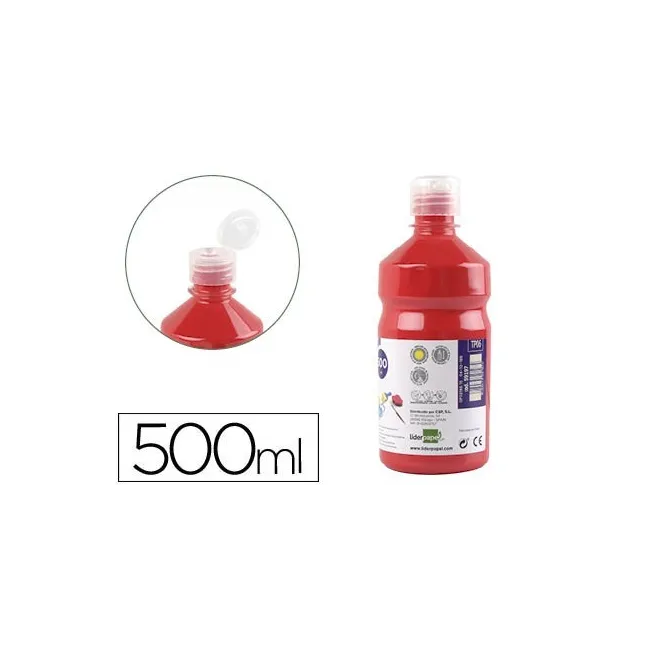 TEMPERA LIQUIDA LIDERPAPEL ESCOLAR 500 ML ROJO