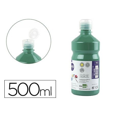 TEMPERA LIQUIDA LIDERPAPEL ESCOLAR 500 ML VERDE OSCURO