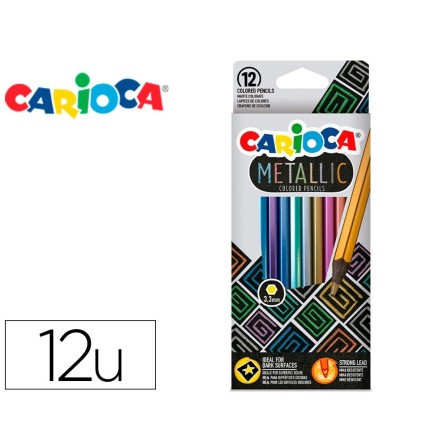 LAPICES DE COLORES CARIOCA METALLIC HEXAGONAL MINA 3,3 MM CAJA DE 1...