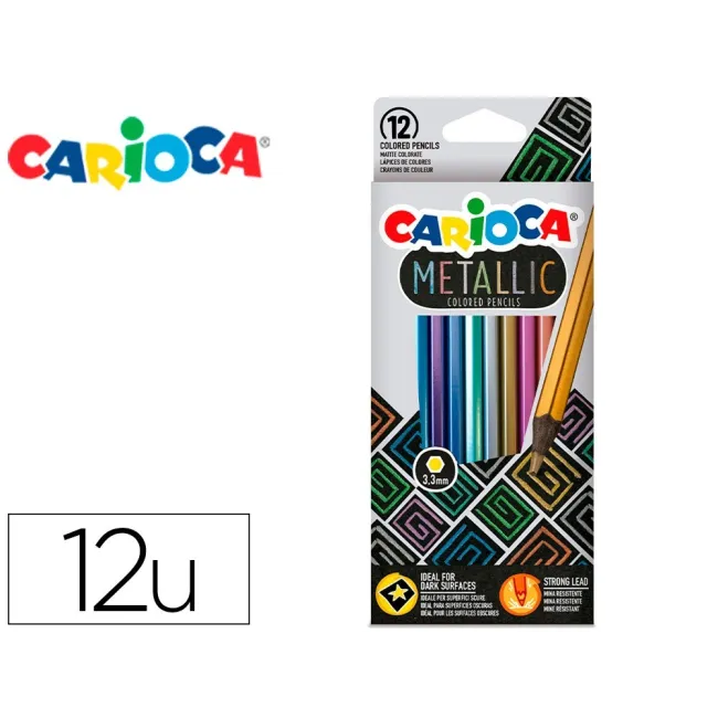 LAPICES DE COLORES CARIOCA METALLIC HEXAGONAL MINA 3,3 MM CAJA DE 1...