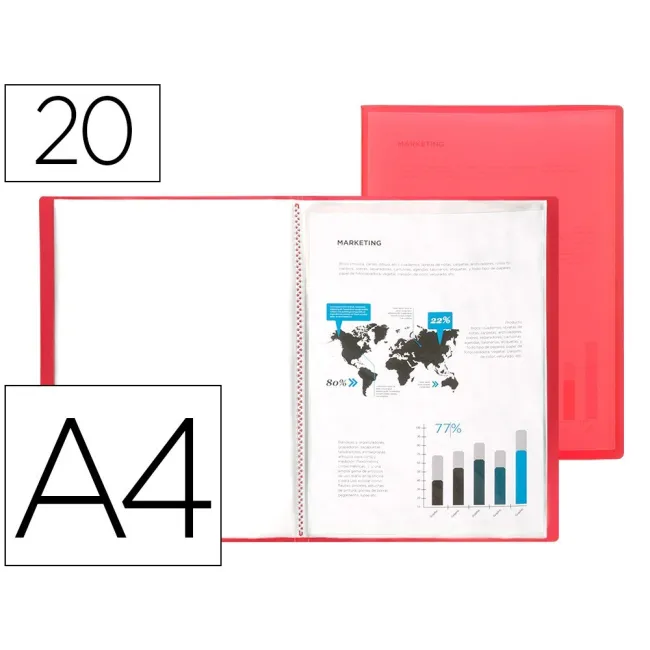 CARPETA LIDERPAPEL ESCAPARATE 47040 20 FUNDAS POLIPROPILENO TRASLUC...