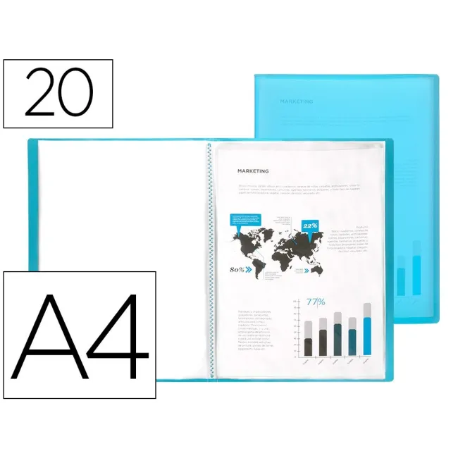 CARPETA LIDERPAPEL ESCAPARATE 47042 20 FUNDAS POLIPROPILENO TRASLUC...