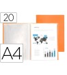 CARPETA LIDERPAPEL ESCAPARATE 20 FUNDAS POLIPROPILENO DIN A4 NARANJ...