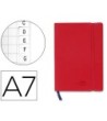 LIBRETA LIDERPAPEL SIMIL PIEL A7 120 HOJAS 70G/M2 INDICE ROJO