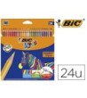 LAPICES DE COLORES BIC EVOLUTION STRIPES CAJA DE 24 COLORES SURTIDOS