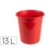 PAPELERA PLASTICO Q-CONNECT ROJO OPACO 13 LITROS