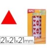 GOMETS AUTOADHESIVOS TRIANGULARES APLI 21X21X21 MM ROJO EN ROLLO
