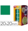 GOMETS AUTOADHESIVOS CUADRADAS APLI 20X20 MM VERDE EN ROLLO