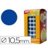 GOMETS AUTOADHESIVOS CIRCULARES 10,5MM AZUL EN ROLLO APLI