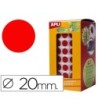 GOMETS AUTOADHESIVOS CIRCULARES 20MM ROJO EN ROLLO APLI