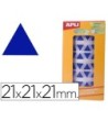 GOMETS AUTOADHESIVOS TRIANGULARES 21X21X21 MM AZUL EN ROLLO APLI