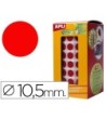 GOMETS AUTOADHESIVOS CIRCULARES 10,5 MM ROJO EN ROLLO