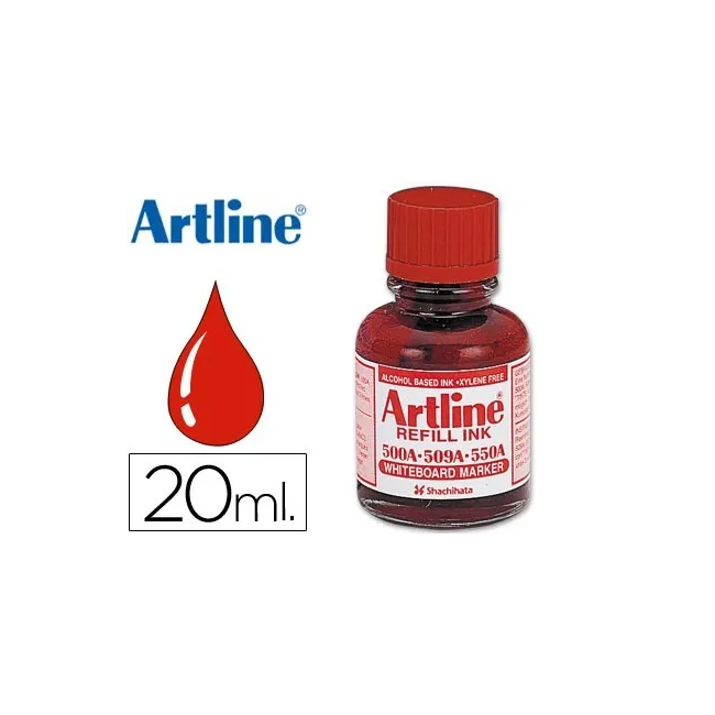 TINTA ARTLINE ROJO PARA ROTULADOR PIZARRA BLANCA 500-A FRASCO DE 20 ML