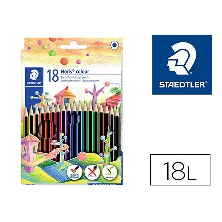 LAPICES DE COLORES STAEDTLER WOPEX ECOLOGICO 18 COLORES EN CAJA DE ...