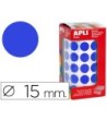 GOMETS AUTOADHESIVOS CIRCULARES 15 MM AZUL EN ROLLO CON 2832 UNIDADES