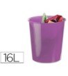 PAPELERA PLASTICO Q-CONNECT VIOLETA TRANSLUCIDO 16 LITROS