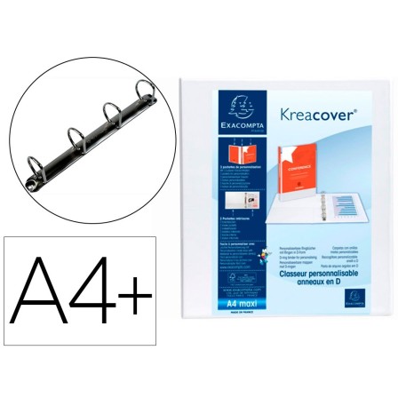 CARPETA EXACOMPTA CANGURO 4 ANILLAS 40 MM DIN A4+ CARTON FORRADO PO...
