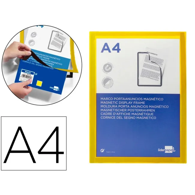 MARCO PORTA ANUNCIOS LIDERPAPEL MAGNETICO DIN A4 DORSO ADHESIVO REM...