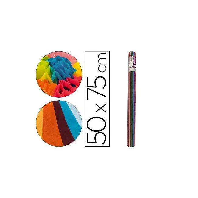 PAPEL SEDA LIDERPAPEL 12 COLORES SURTIDOS 17G/M2 ROLLO DE 24 HOJAS ...
