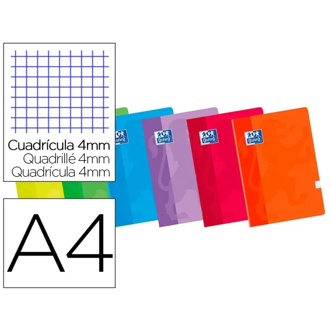 LIBRETA ESCOLAR OXFORD 48 H DIN A4 CUADRO 4 MM