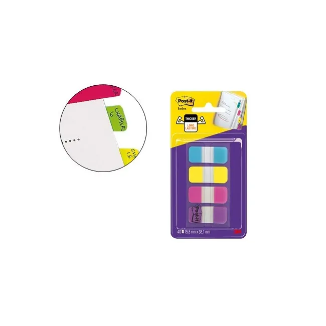 BANDERITAS SEPARADORAS RIGIDAS DISPENSADOR 4 COLORES POST-IT AMARIL...
