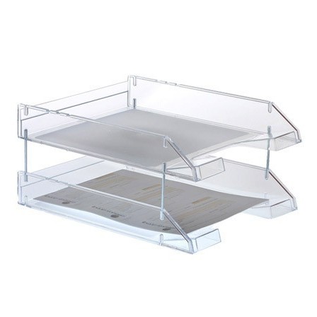 BANDEJA SOBREMESA ARCHIVO 2000 PLASTICO TRANSPARENTE CRISTAL 340X26...