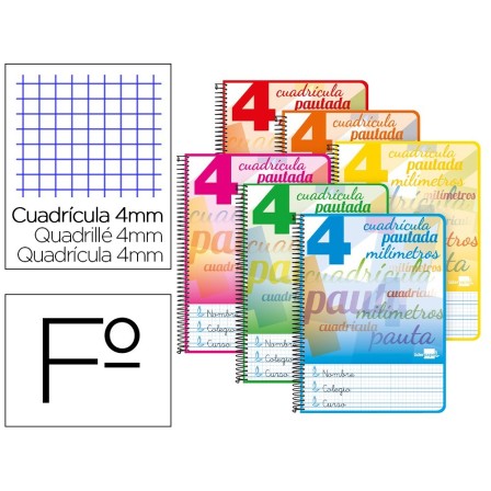 CUADERNO ESPIRAL LIDERPAPEL FOLIO PAUTAGUIA TAPA DURA 80H 75 GR CUA...